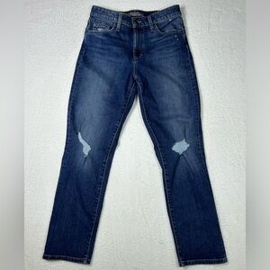 Joe’s Jeans Straight Leg Blue Denim Med/Dark Wash Distressed Jeans W29 L39.
